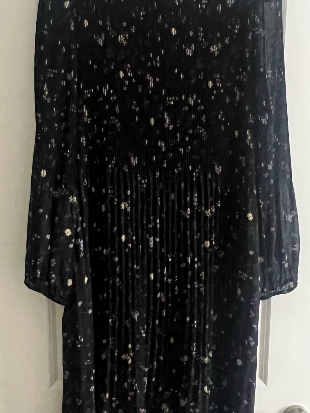 Wilfred Black Floral Dress with Lilac Accents